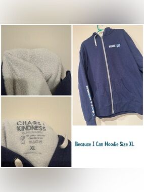 Because I Can Navy Zip-Up Hoodie -